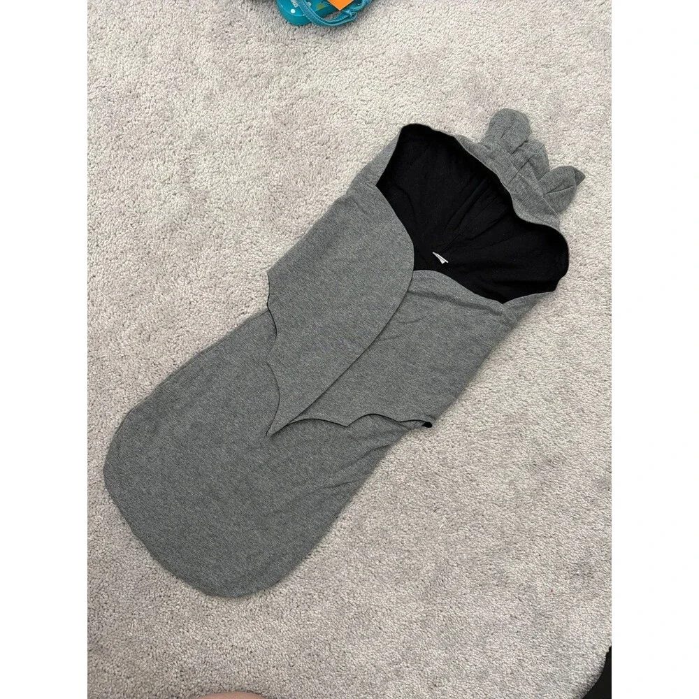 Bat Swaddle Gray & Black Baby Cozy Halloween Goth Infant Wrap